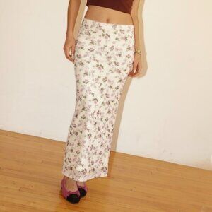 SLOW MOTION FLORAL MAXI SKIRT